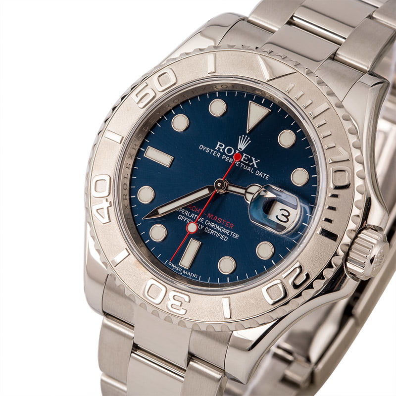 PreOwned Rolex Yacht-Master 116622 Blue Dial Platinum Bezel