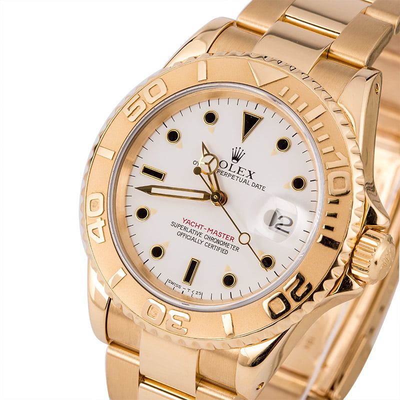 Pre Owned Rolex Yachtmaster 18k Yellow Gold 16628