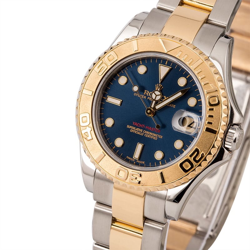 Buy Pre-owned Rolex Yacht-Master 18K Gold Blue Dial 2019