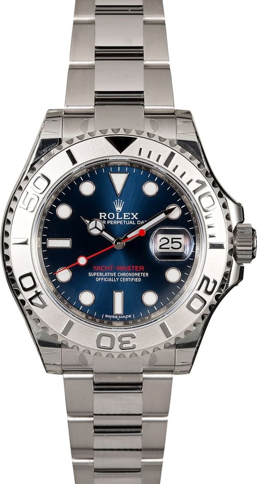 Certified PreOwned Rolex Yacht-Master 116622 Blue Dial
