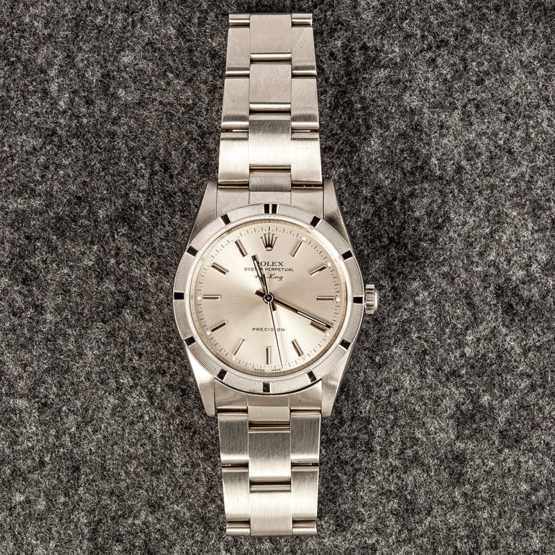 Genuine Rolex Air-King 14010M Silver Dial