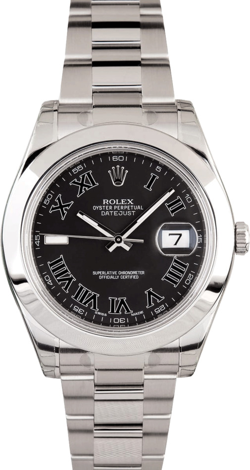 Used Rolex Datejust 116300 Black Roman Dial