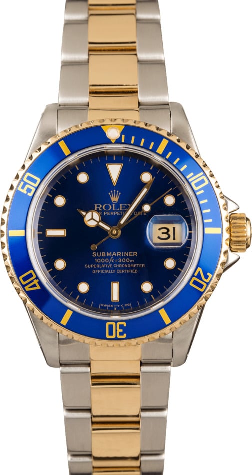 Rolex Submariner 16613 Blue Dial 100% Authentic