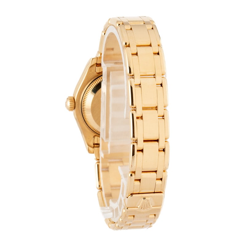 Ladies Rolex Datejust Ref 80298 18k Yellow Gold Pearlmaster
