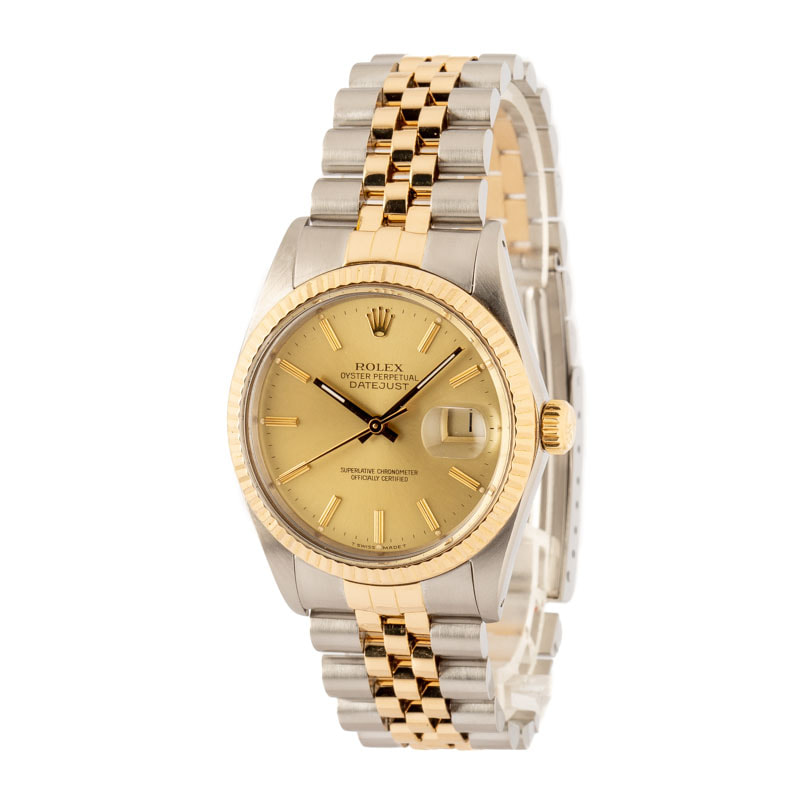Rolex Datejust 36 Ref 16013 Champagne Index Dial