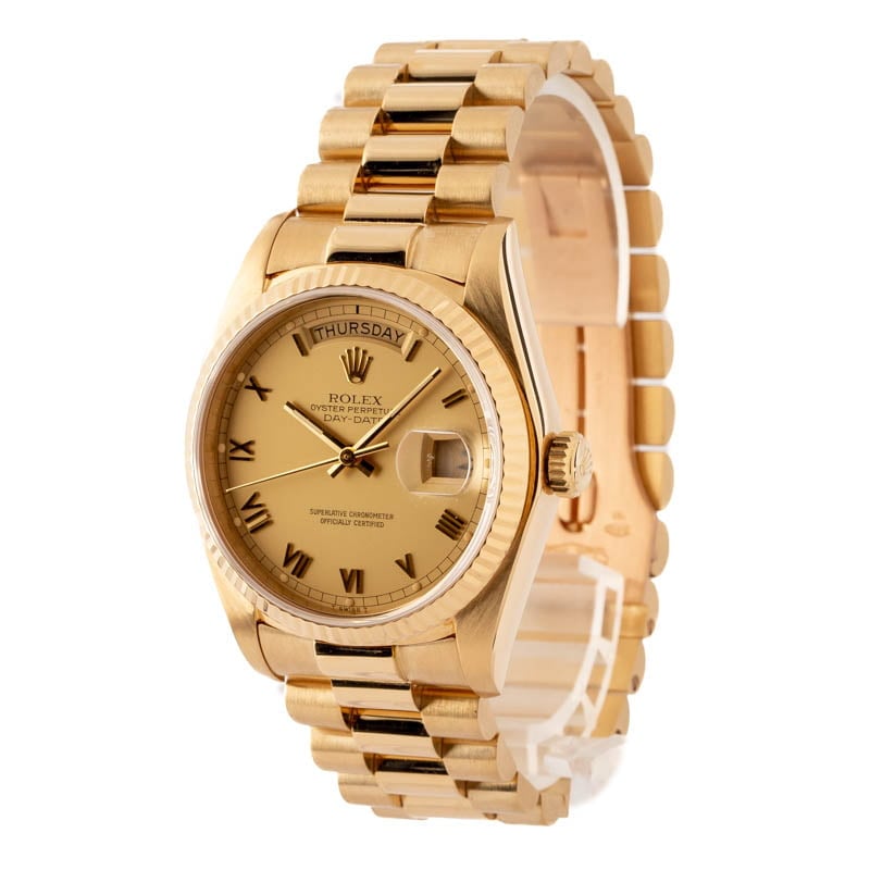 Pre-Owned Rolex President 18038 Roman Dial