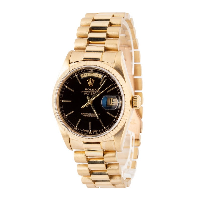 Rolex Day-Date 36 Ref 18038 Black Dial