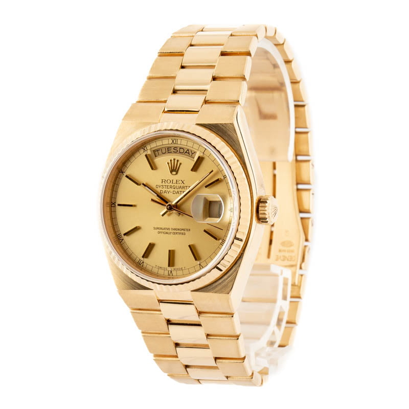 Used Rolex OysterQuartz 19018 Day-Date Integral Band