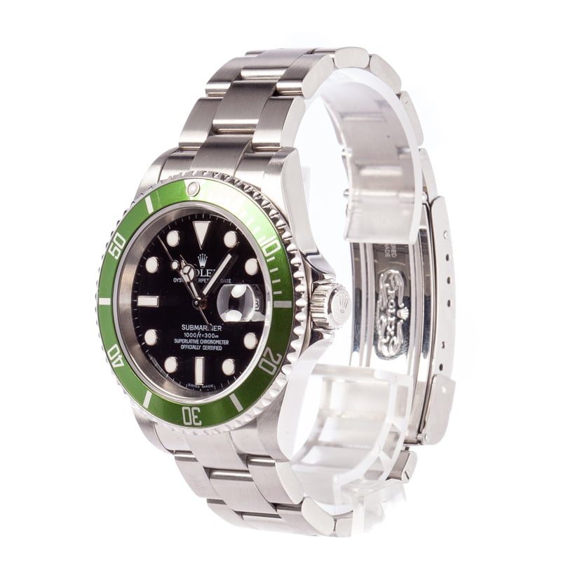 Used Rolex Submariner Kermit 16610lv Stainless Steel blkdial