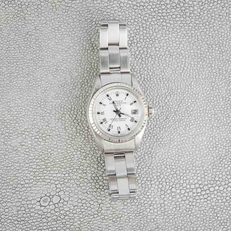 Ladies Rolex Date ref 6917 White Roman Dial