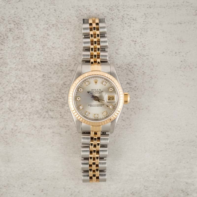 Rolex Ladies Datejust 69173 Silver Diamond