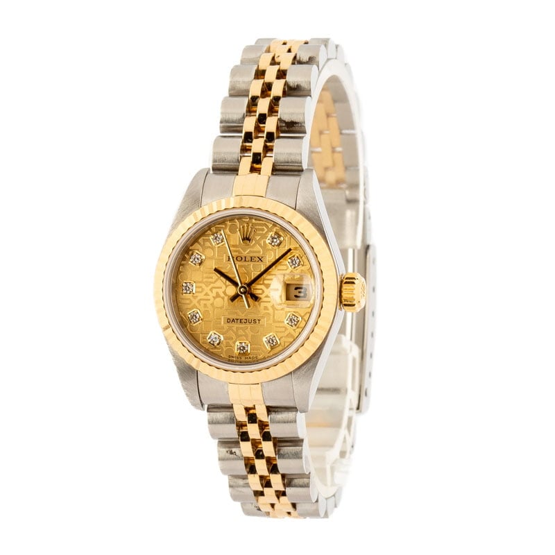 Ladies Rolex Datejust 79173 Champagne Diamond Dial