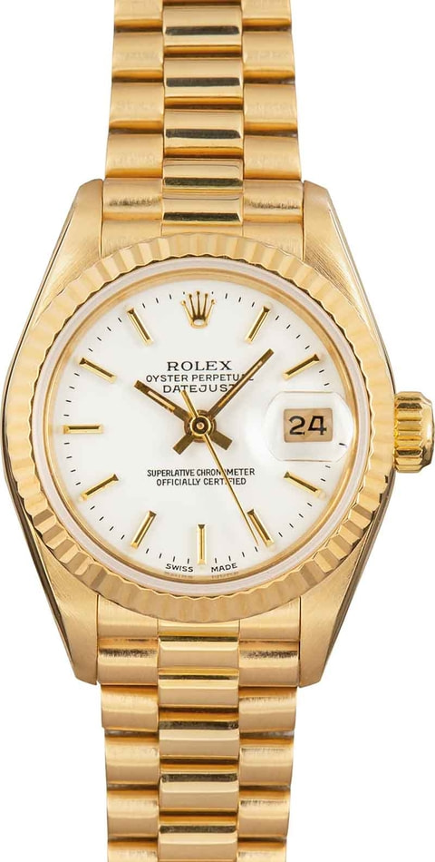 Ladies Rolex President 69178 White Dial