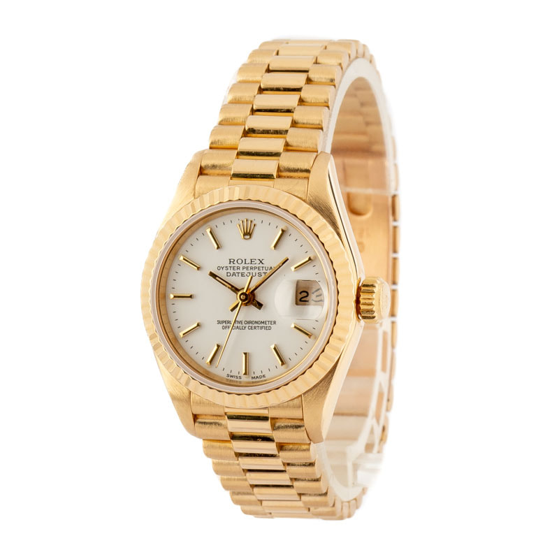 Ladies Rolex President 69178 White Dial