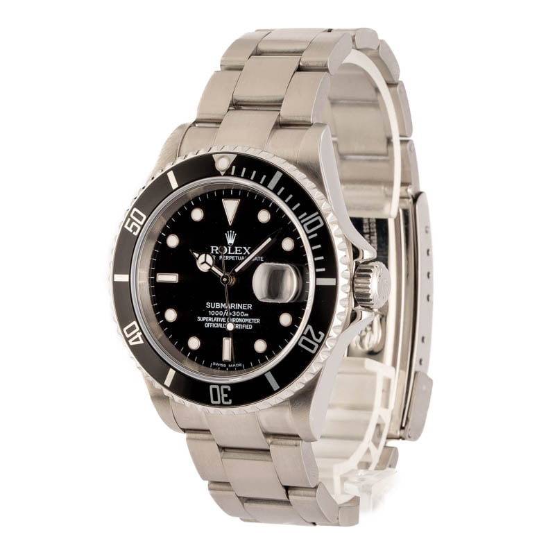 Rolex Submariner 16610T Black Luminous Dial