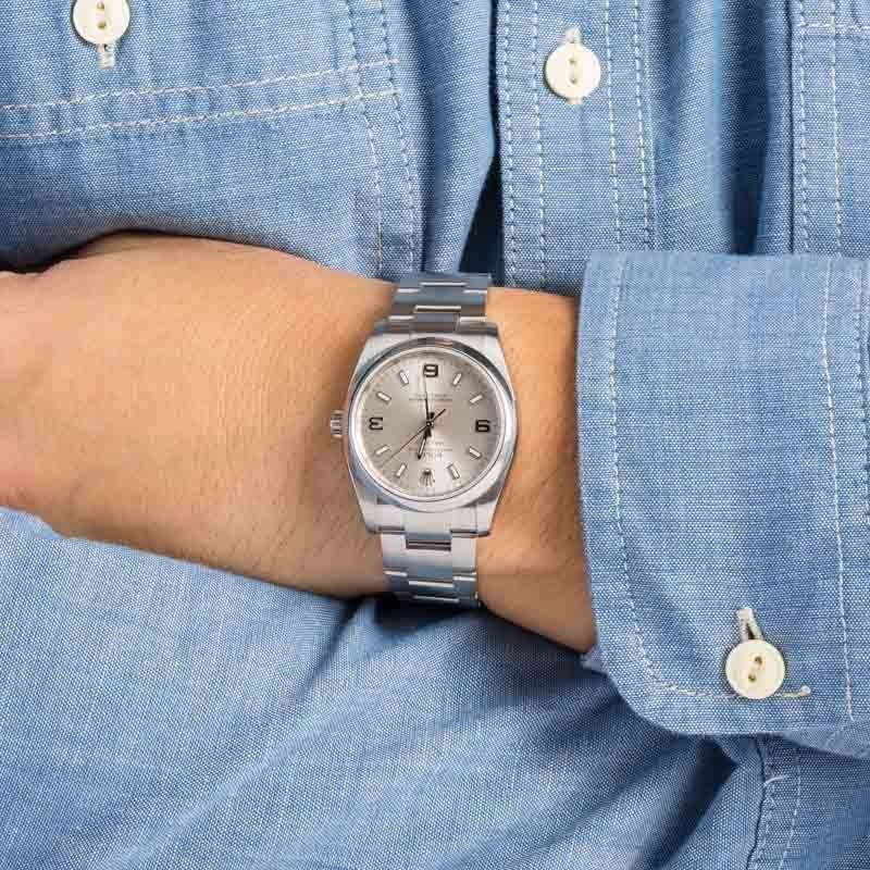 Rolex Oyster Perpetual Ref 114200 Silver Dial