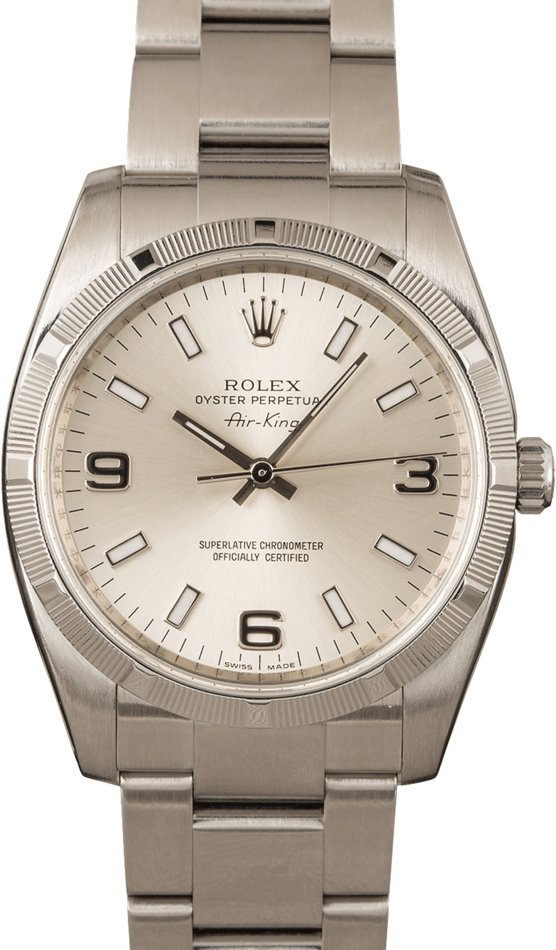 rolex air king fluted bezel