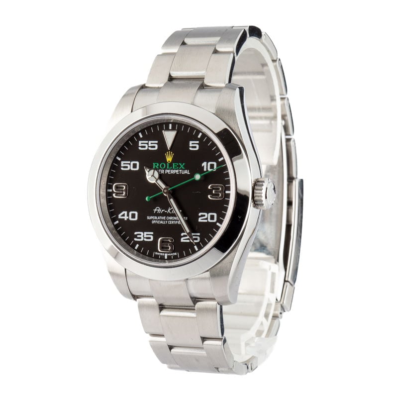 Pre-owned Rolex Air-King 116900 Black Dial