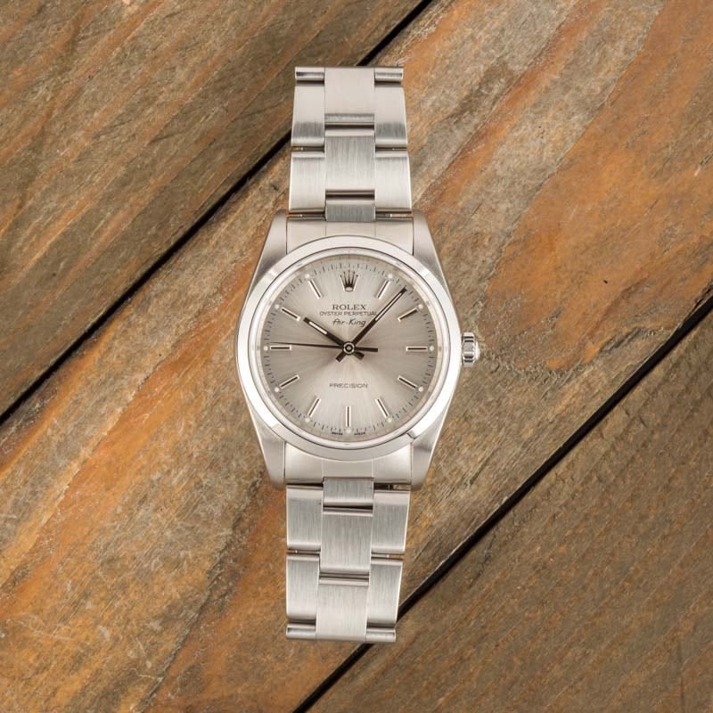 Rolex Air King 14000 Silver Dial Oyster Band