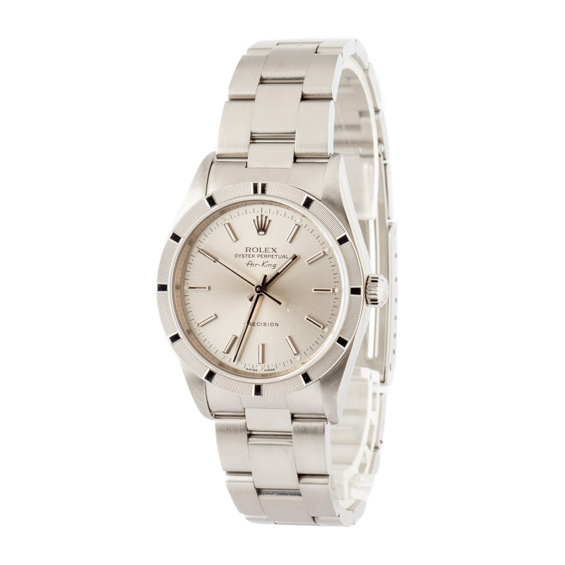 175981 Pre-owned Rolex Air-King 14010 Silver Dial