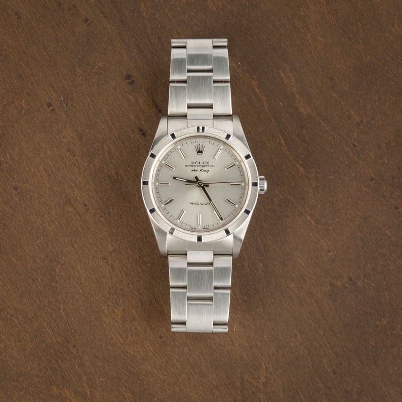 Rolex Air-King 14010 Silver Index Dial