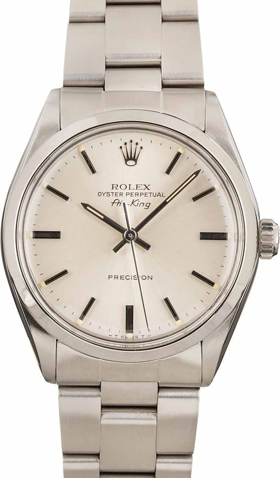 Image of Mens Rolex Air-King 5500 Silver Dial