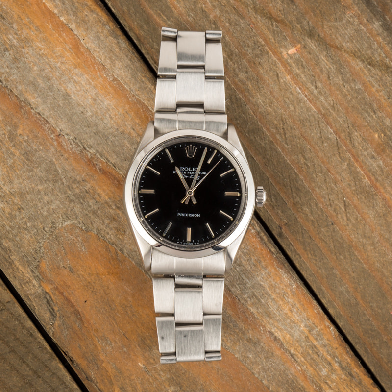 Pre-Owned Rolex Air-King 5500 Black Dial