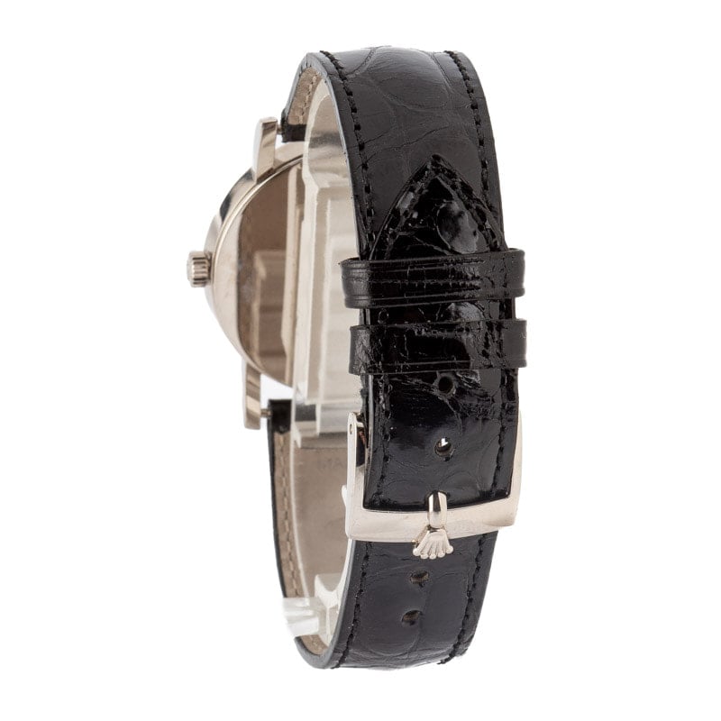 Rolex Cellini Black Dial Ref 5115 18k White Gold