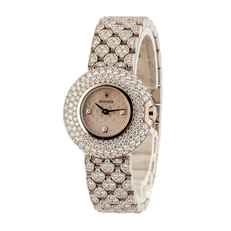 Ladies Rolex Cellini Orchid 6221 18k White Gold