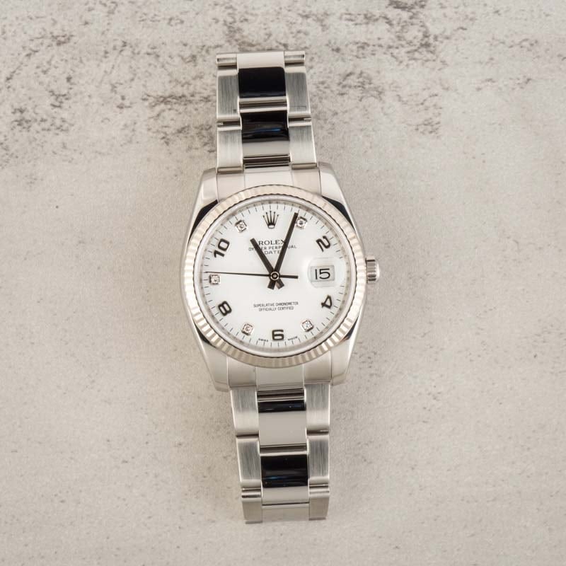 Men's Rolex Date Diamond Dial 115234