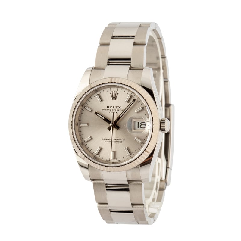 Rolex Date 115234 Silver Dial