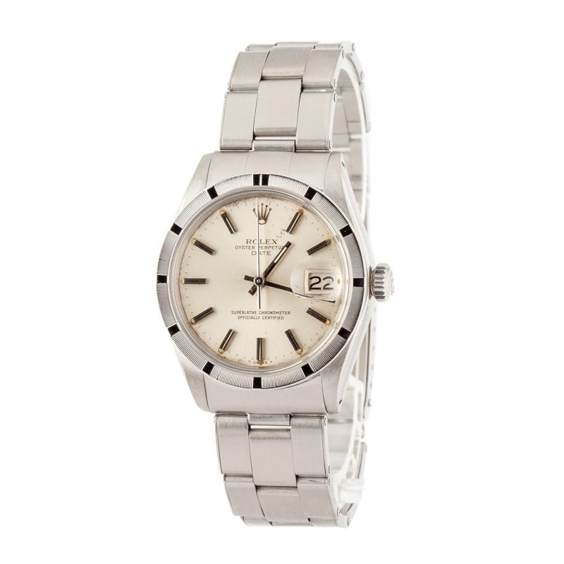 Pre-owned Rolex Date 1500 Silver Dial