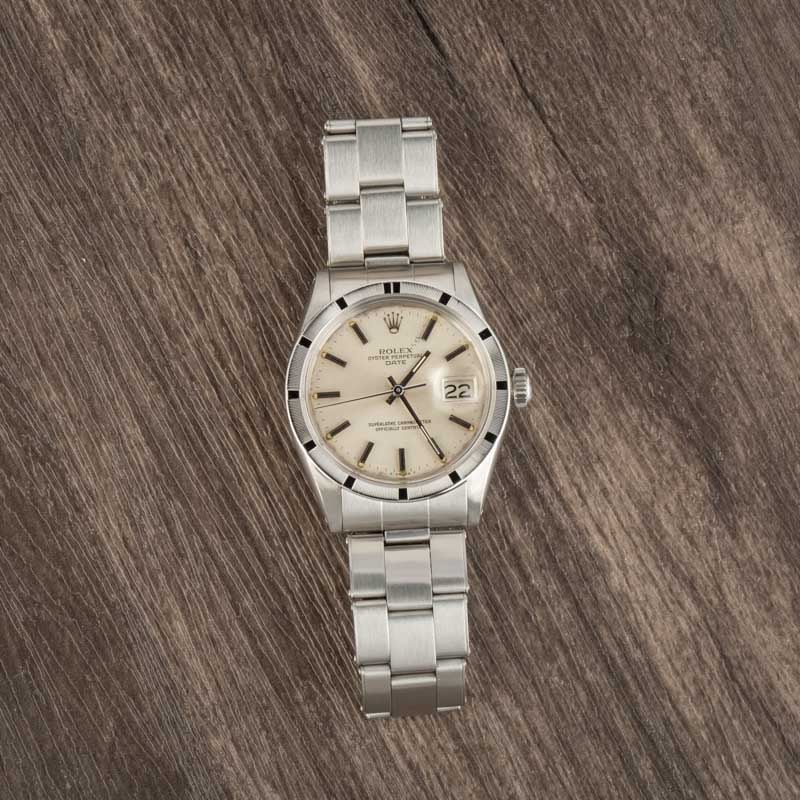 Pre-owned Rolex Date 1500 Silver Dial