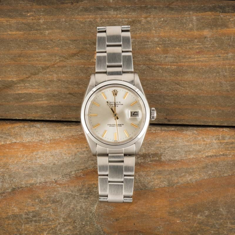 Pre-Owned Rolex Date 1500 Silver Dial