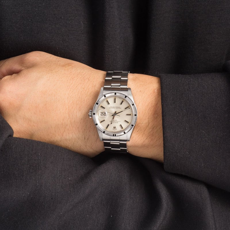 Pre-owned Rolex Date 1500 Silver Dial