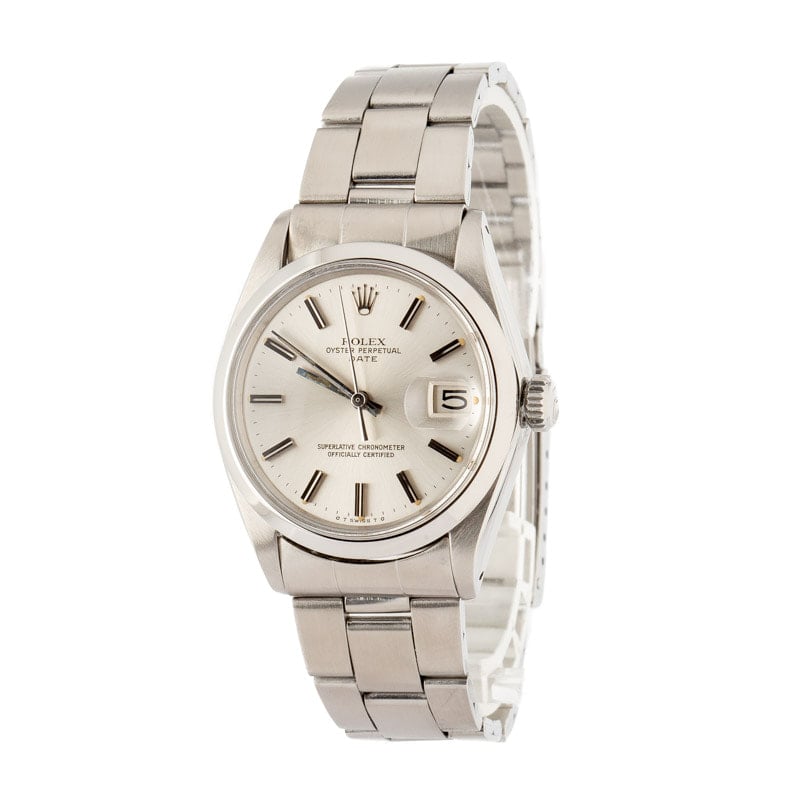 Vintage Rolex Date 1500 Silver Index Dial
