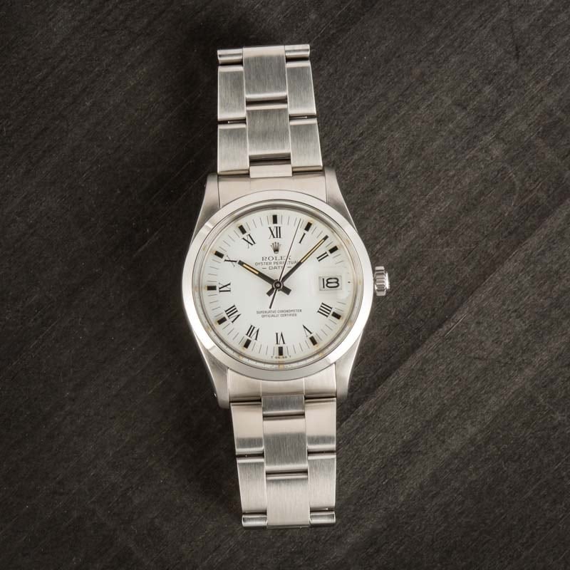 Men's Rolex Date 15000 White Dial