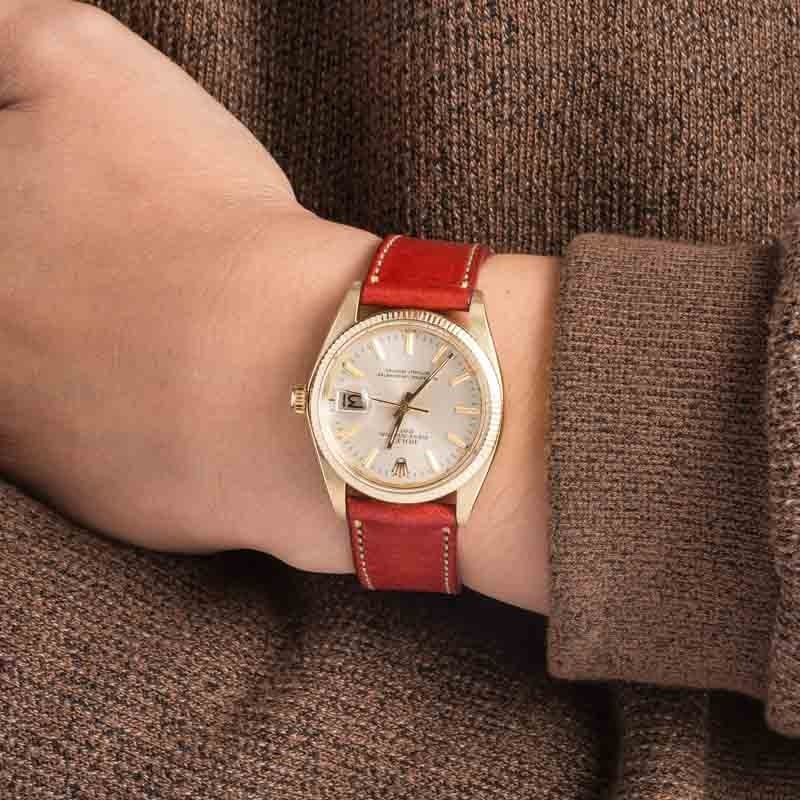 Vintage Rolex Date Yellow Gold 1503 Silver Dial