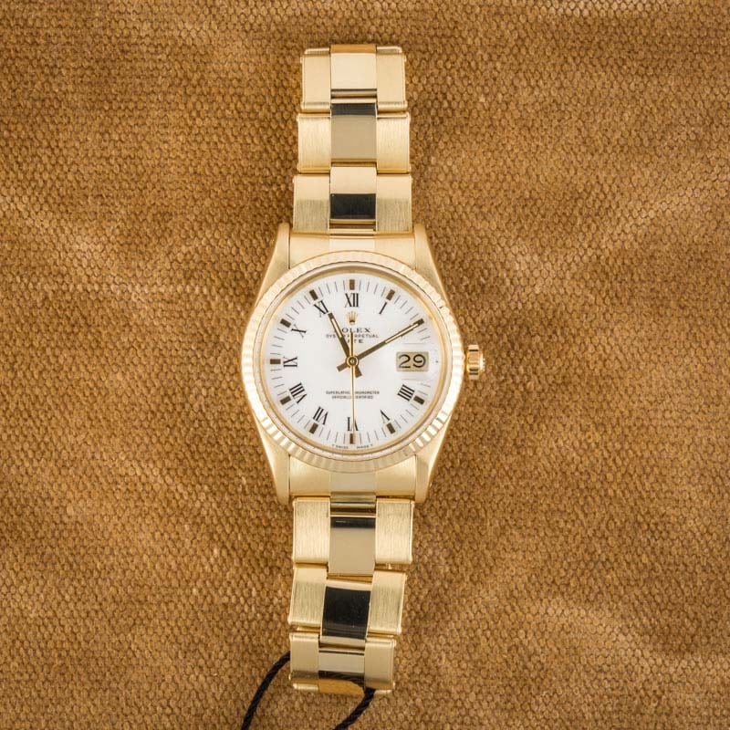 Rolex Date 15037 Yellow Gold Oyster
