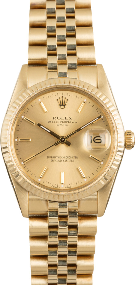 Used Rolex Date 15037 Yellow Gold Jubilee