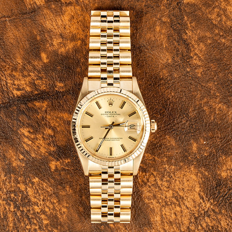 Used Rolex Date 15037 Yellow Gold Jubilee