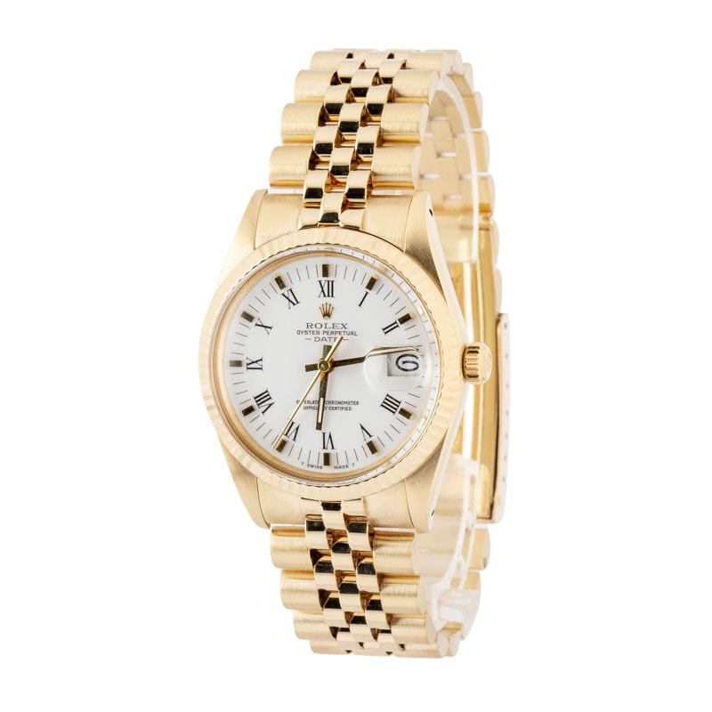 Rolex Date 15037 White Roman Dial