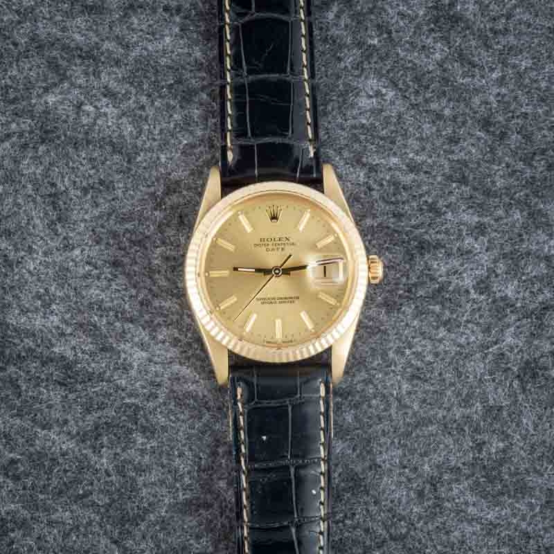 Used Rolex Date Ref 15037 Champagne Dial