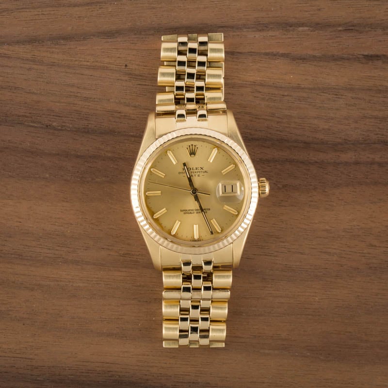 Rolex Datejust Jubilee Bracelet Steel White Gold Mens Watch 16234 |  SwissWatchExpo
