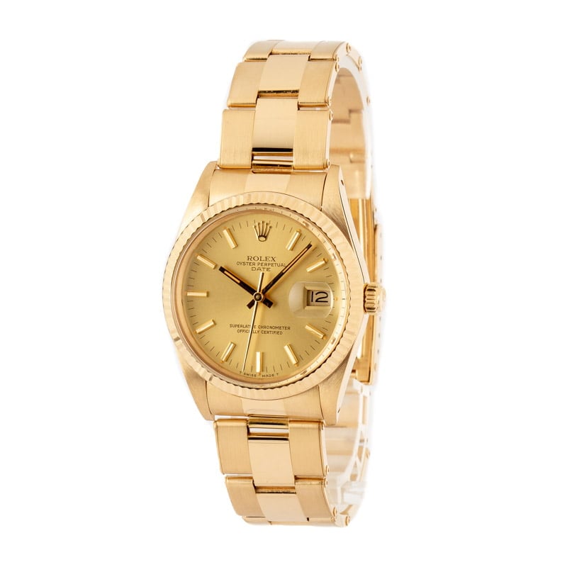 Rolex Date 15038 Yellow Gold Oyster