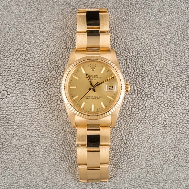 Rolex Date 15038 Yellow Gold Oyster