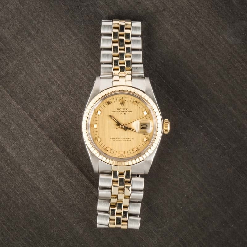 Rolex Date 1505 Stainless Steel & Yellow Gold