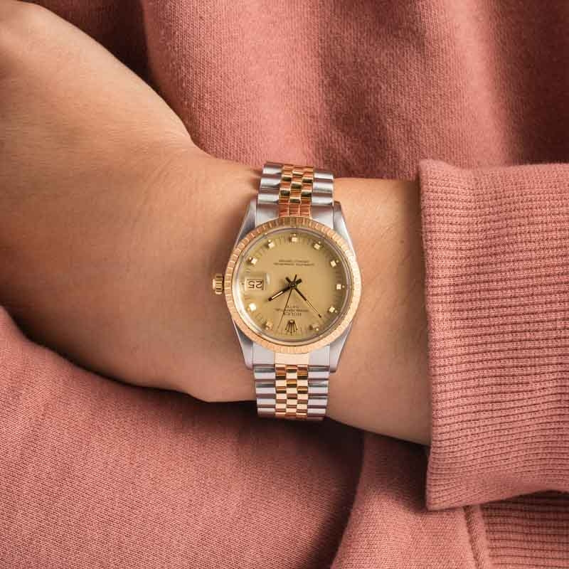 Rolex Date Ref 15053 Champagne Doorstop Dial