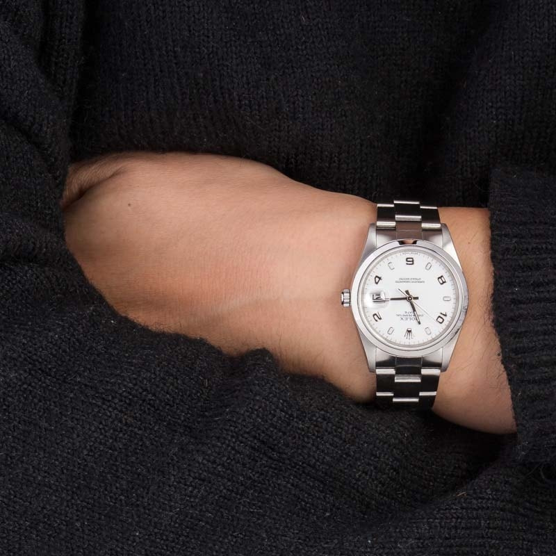Rolex Date 15200 White Arabic Dial