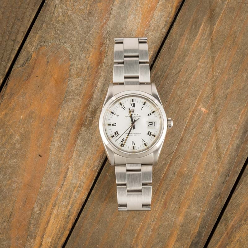 Men's Rolex Date 15200 White Roman Dial